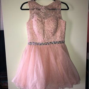 Alagirls blush short semi-formal dress